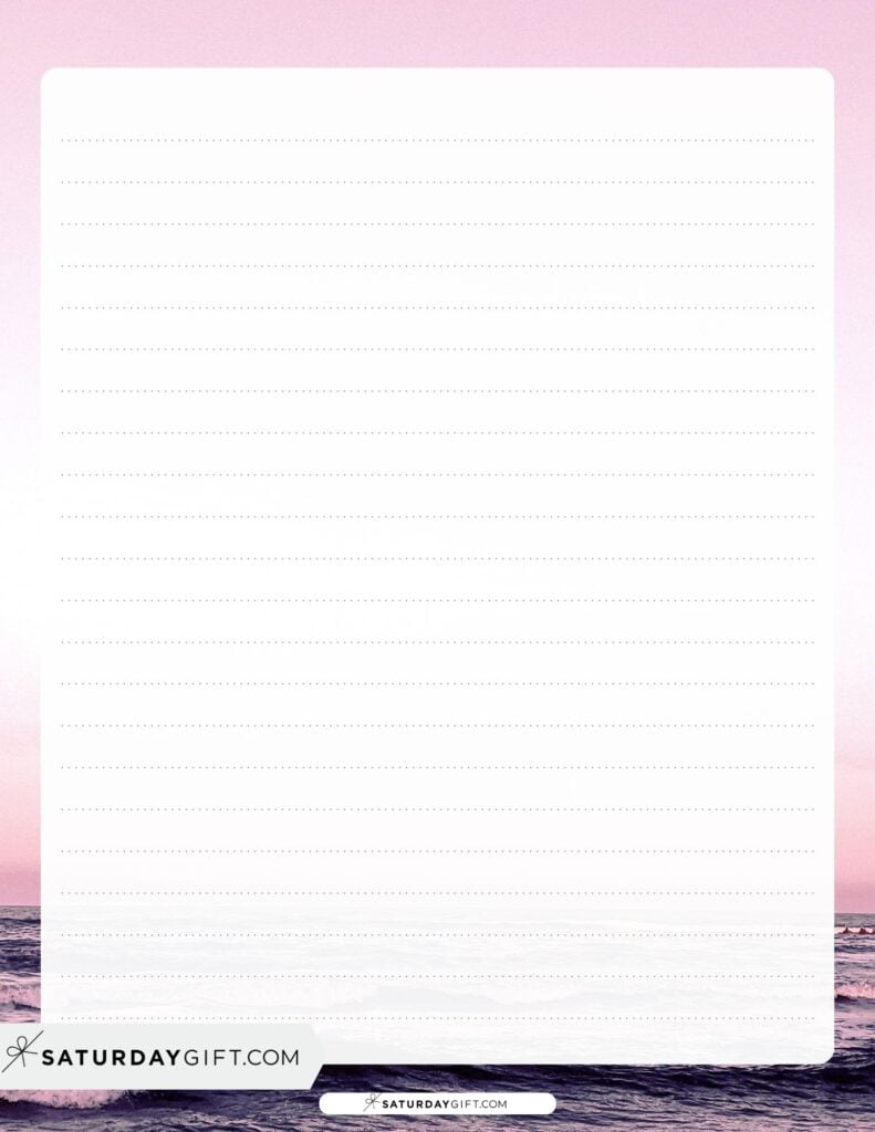 Travel themed letter writing paper - pink sky