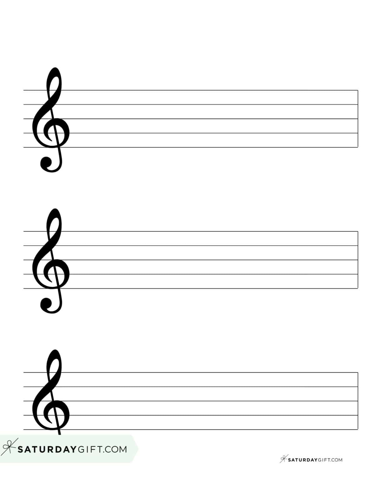 Blank Sheet Music 100+ Free Printable Staff Paper Templates