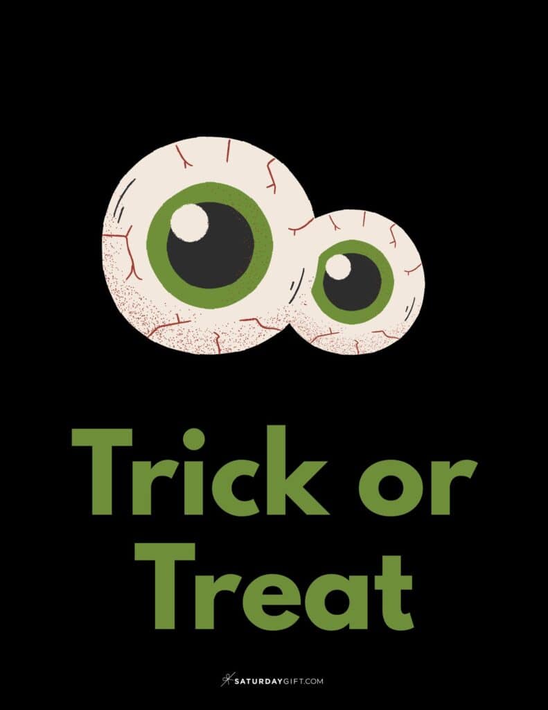 Trick or Treat Halloween Sign - Portrait