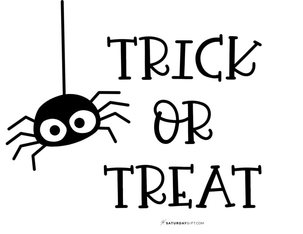 Trick or Treat Sign - Free Printable - Landscape