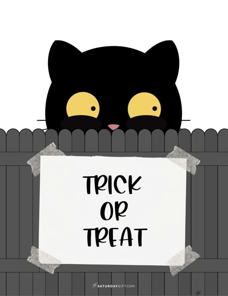 Trick or Treat Sign - Free Printable - Portrait