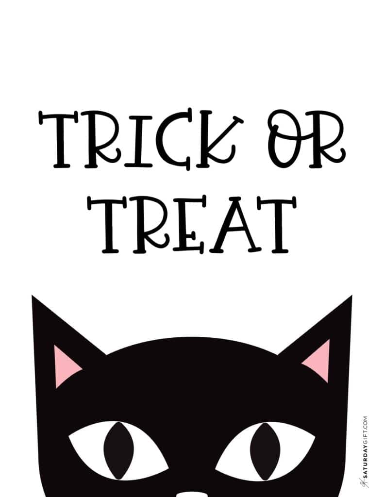 Trick or Treat Sign Free Printable Template - Portrait