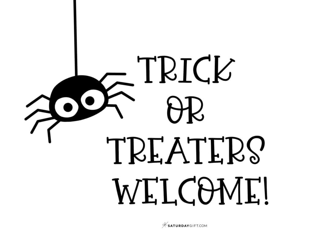 Trick or Treaters Welcome Halloween Sign Printable - Landscape