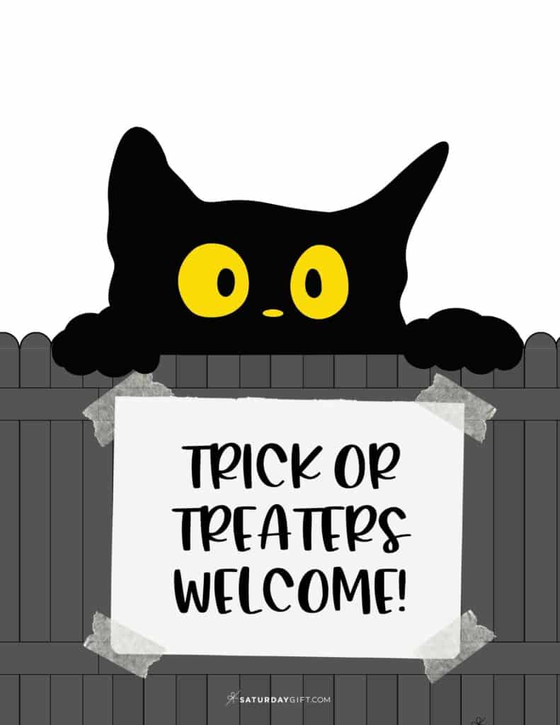 Trick or Treaters Welcome Halloween Sign Printable - Portrait