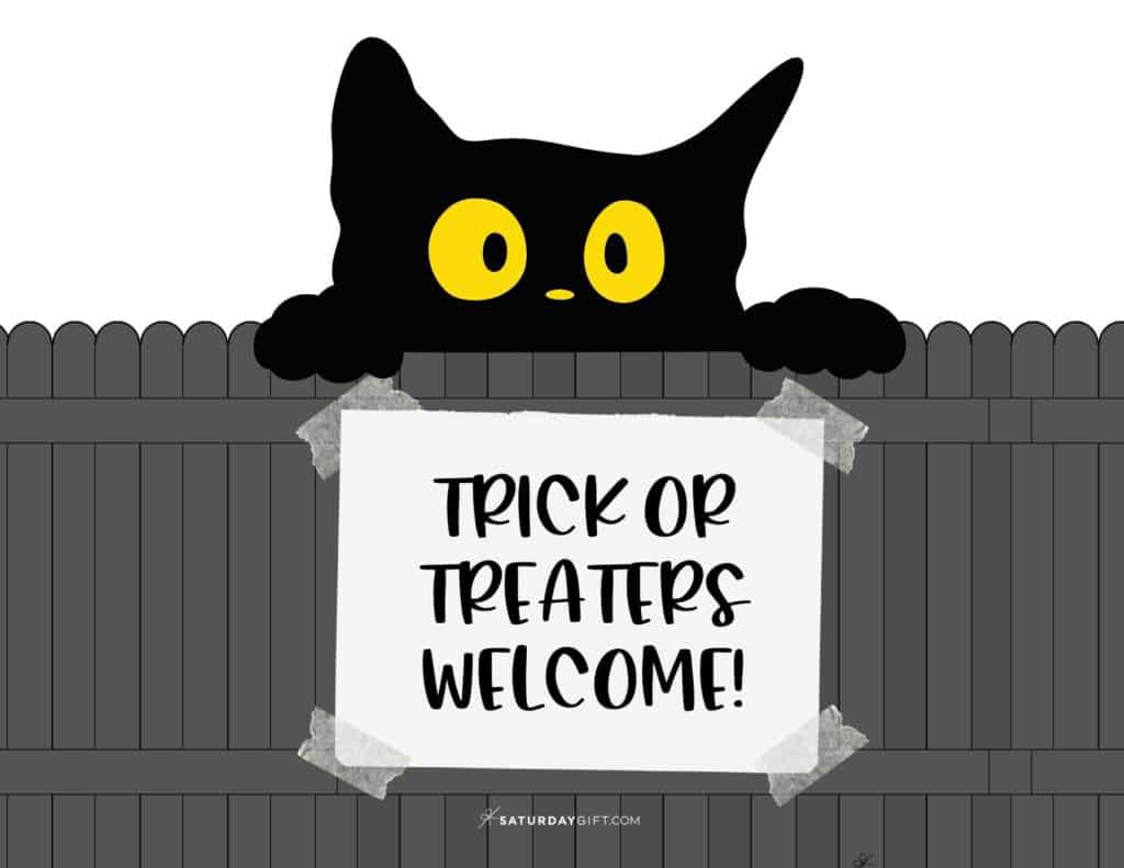 Trick or Treaters Welcome Sign - Free Printable - Landscape