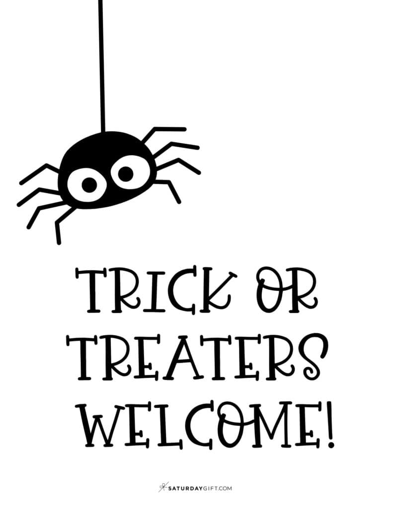 Trick or Treaters Welcome Sign - Free Printable - Portrait