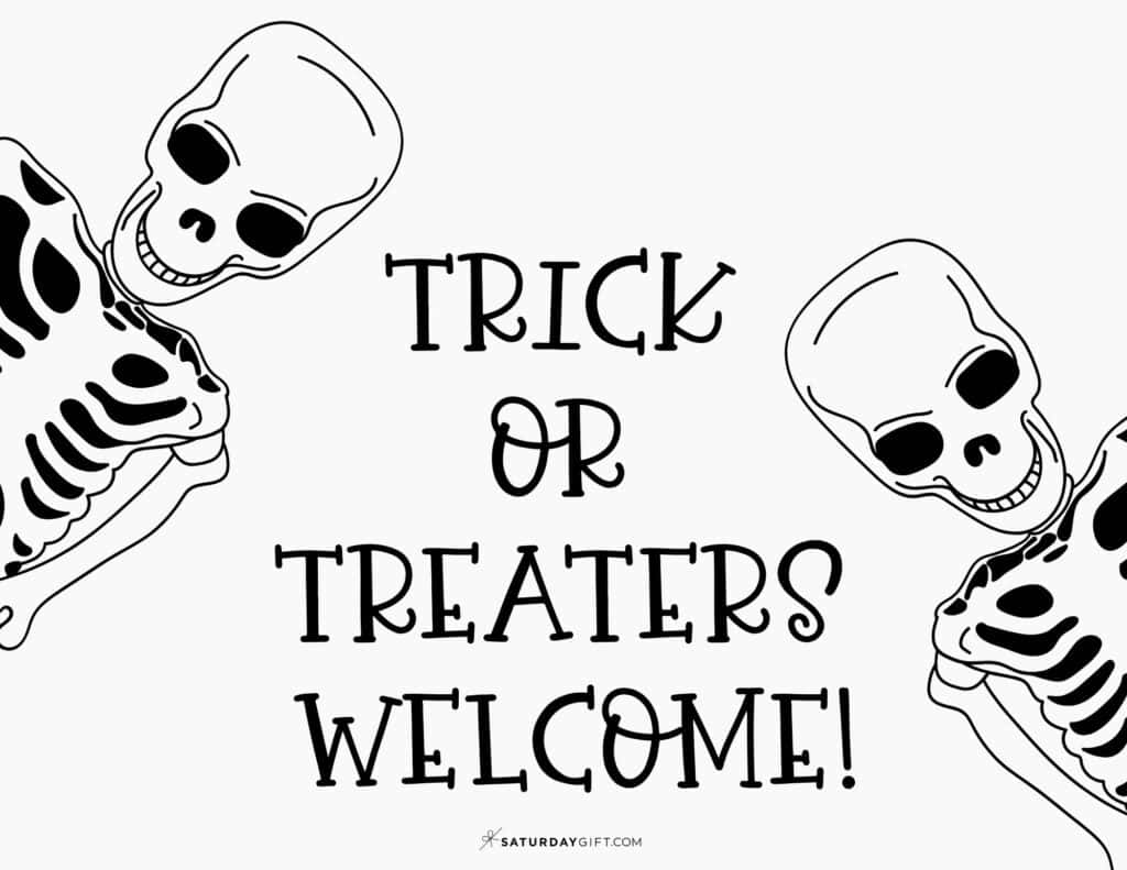 Trick or Treaters Welcome Sign for Halloween - Landscape
