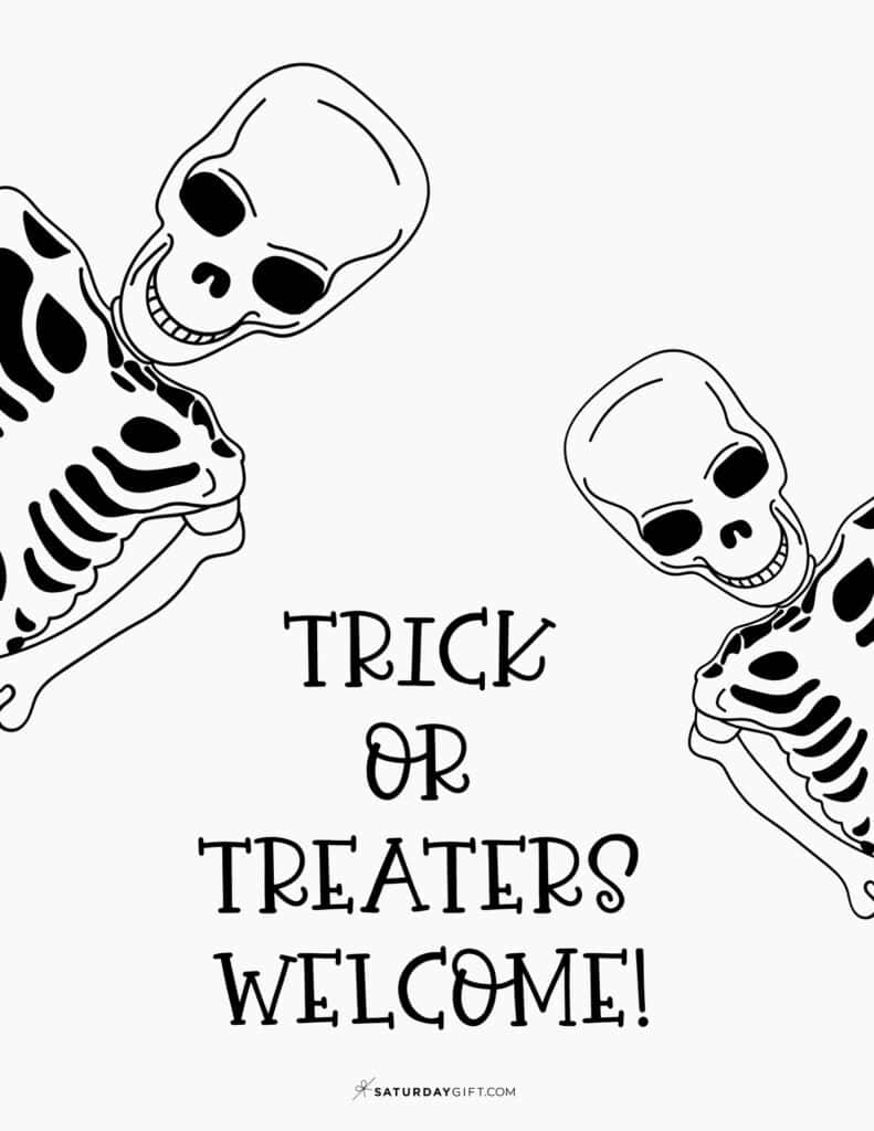 Trick or Treaters Welcome Sign for Halloween - Portrait