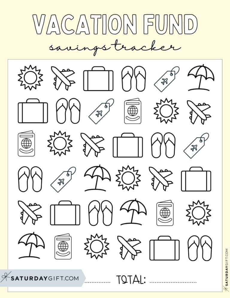 Savings Tracker Printable - 51 Cute & Free Templates