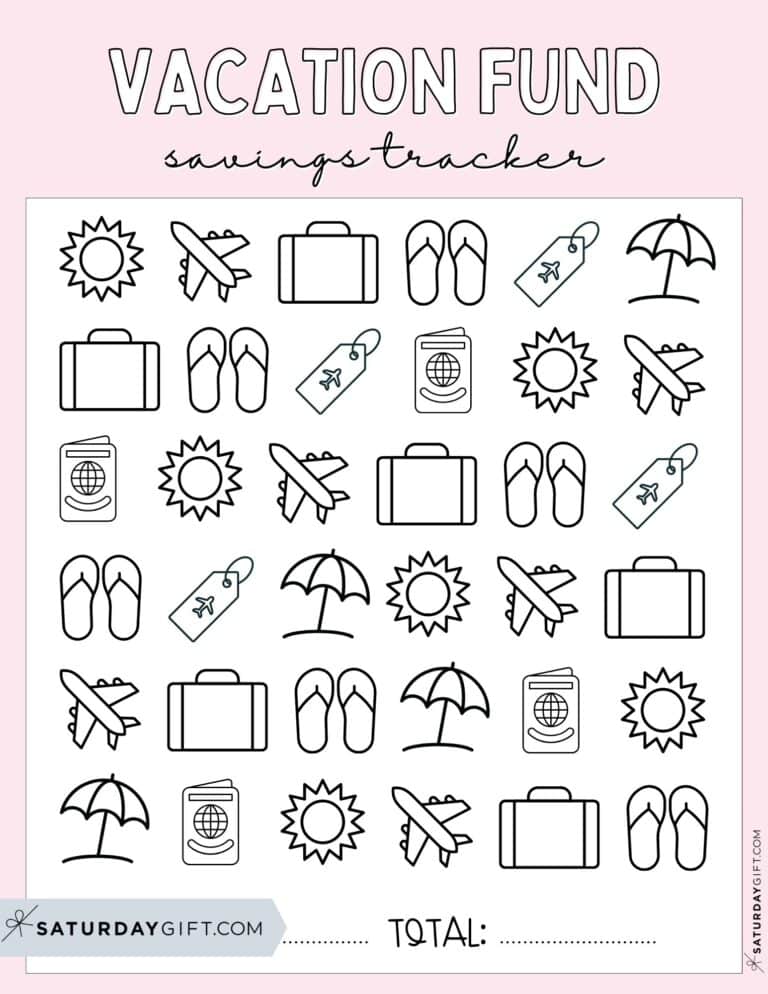 Savings Tracker Printable - 51 Cute &amp; Free Templates