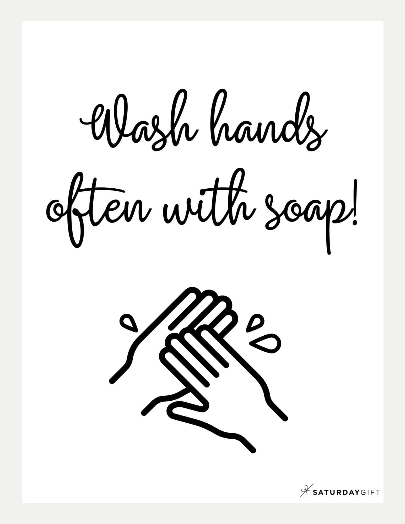Printable Wash Hands Sign - Pretty (and Free!) Wall Art Designs