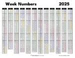Week numbers for 2025 - What week is it? | SaturdayGift
