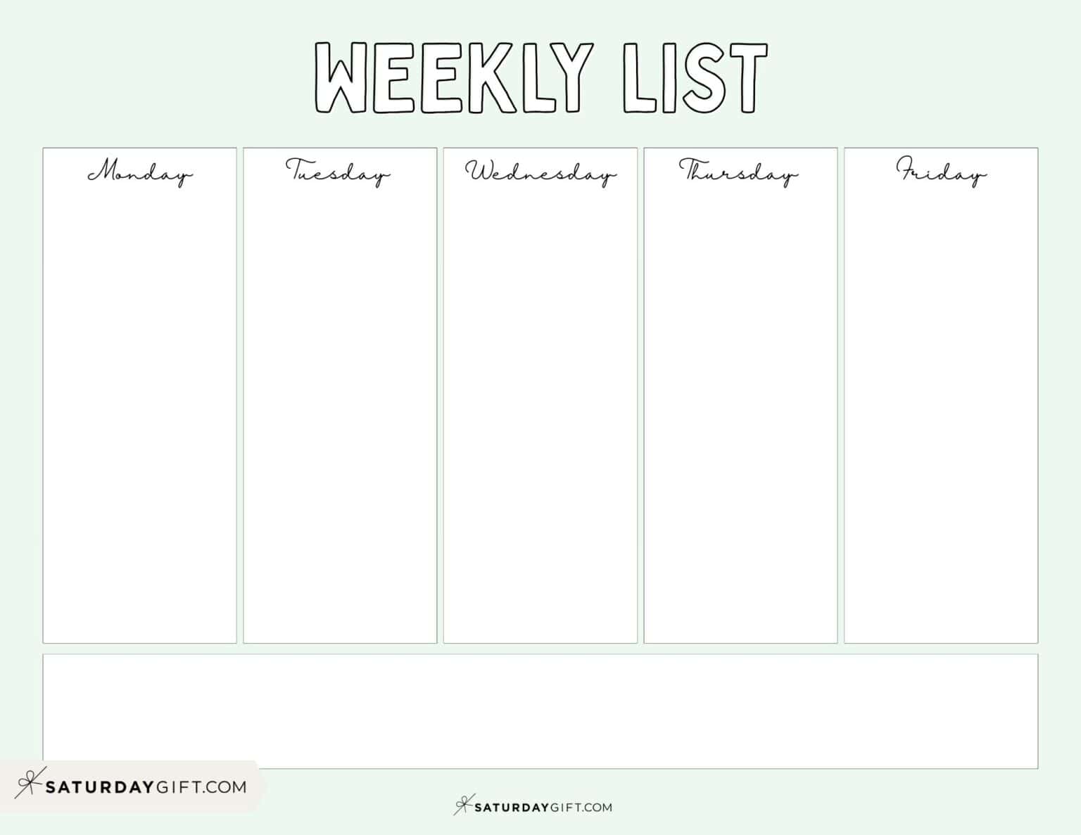 Weekly planner printable - 39 cute free weekly calendar templates ...