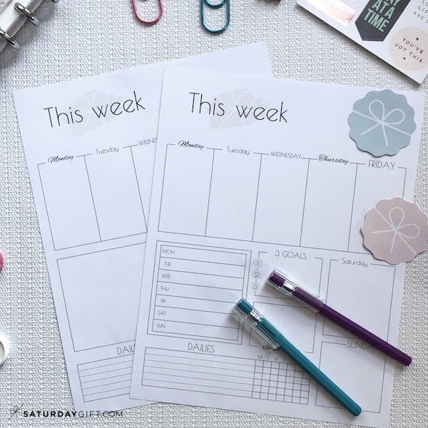 Weekly planner template to plan an extra productive week {Free printable}. Perfect for planning your weekly tasks and goals. free printable. | Free printable | Planner sheet | Goal Planning | Goal setting | Goal Achieving | Goal getter | Planning | Productive | Organized Life | How to achieve goals | SaturdayGift | Saturday gift #SaturdayGift