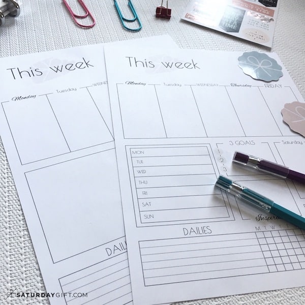 Weekly planner template to plan an extra productive week {Free printable}. Perfect for planning your weekly tasks and goals. free printable. | Free printable | Planner sheet | Goal Planning | Goal setting | Goal Achieving | Goal getter | Planning | Productive | Organized Life | How to achieve goals | SaturdayGift | Saturday gift #SaturdayGift