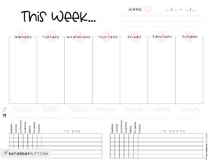 Weekly planner printable - 39 cute free weekly calendar templates ...