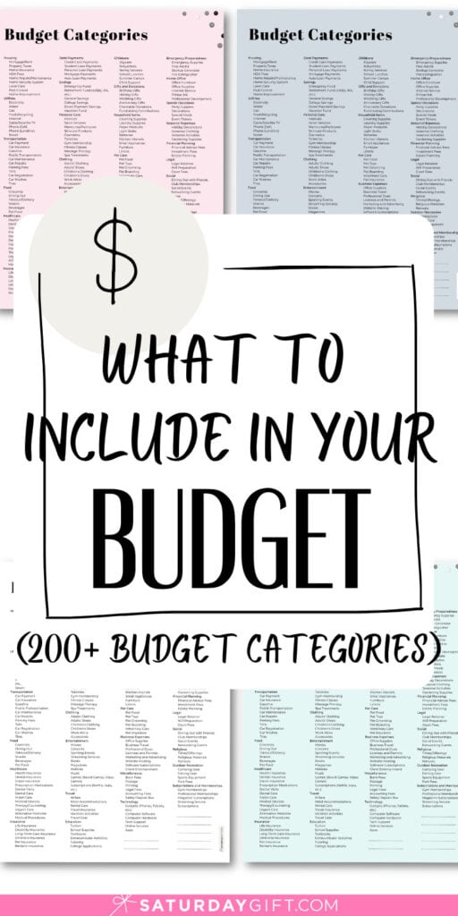 What to Include in Your Budget | SaturdayGift