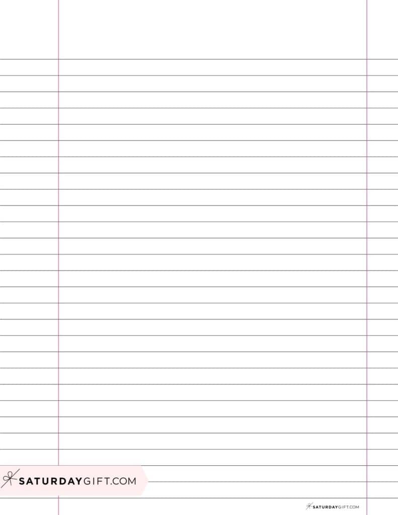 Wide ruled paper with dual margin | SaturdayGift